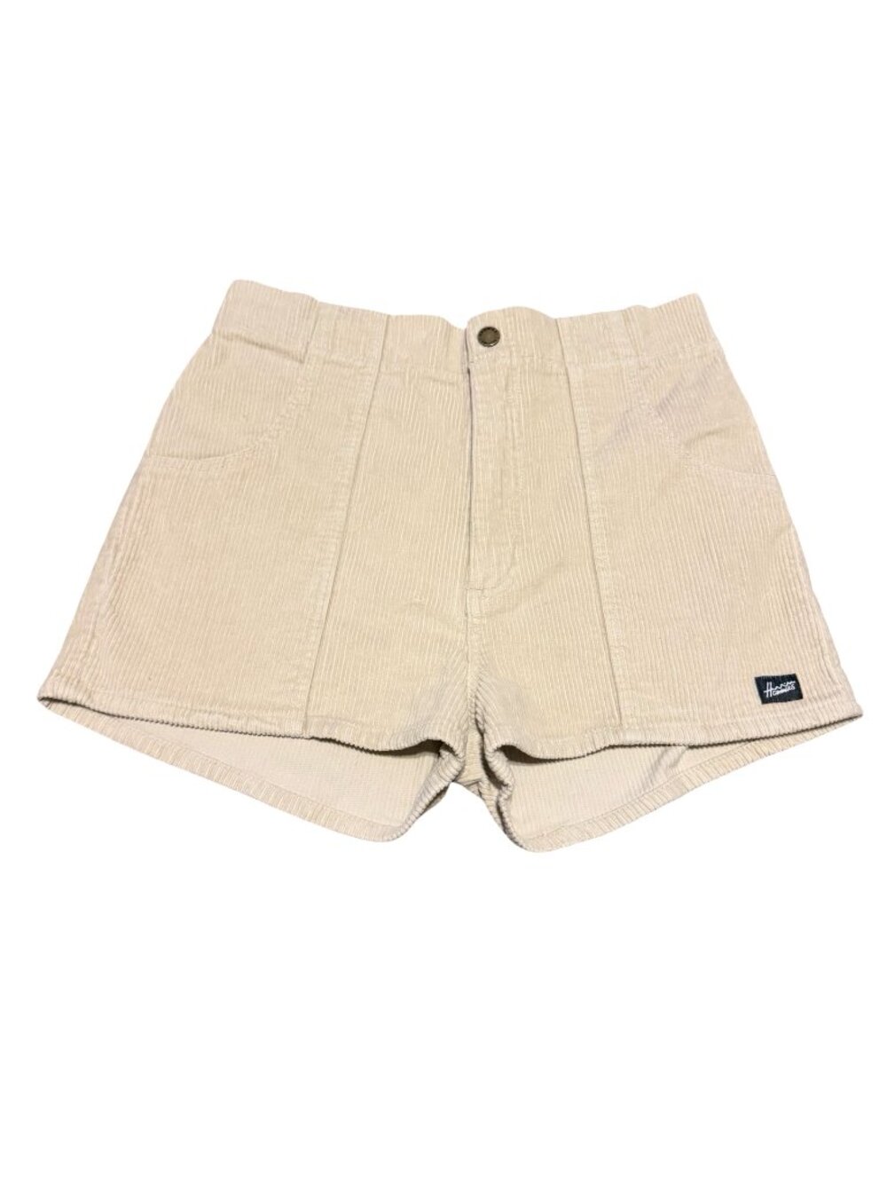 Hammies Cream Corduroy Shorts Mini Length High Rise Stretch Cotton Size 32